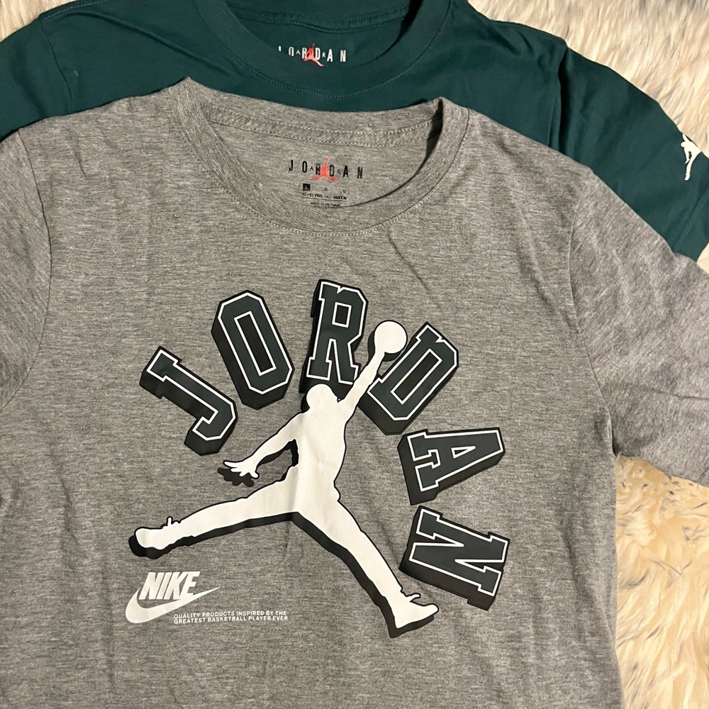 Jordan Tees in Green and Gray